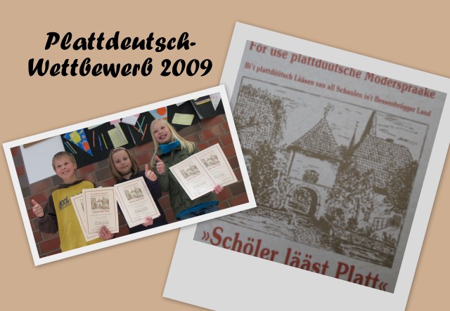 Teilnehmer am Plattdeutsch-Lesewettbewerb erhalten Geschenk