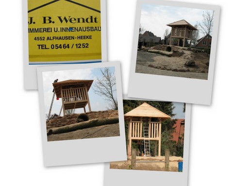 Bautagebuch 24.April 2008: Aufsatz für Höhlenrutsche aufgesetzt