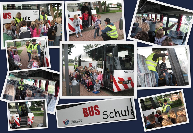 Erste Klassen lernen das richtige Verhalten rund um das Busfahren